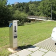 Wohnmobilstellplatz Wehrweide Frankenberg (Eder) Sie sehen eine Versorgungssäule für Strom und Wasser, welche kostenpflichtig auf dem Stellplatz für Wohnmobile zur Verfügung stehen.