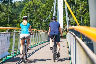 Radfahrer auf dem Chemnitztalradweg