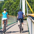 Radfahrer auf dem Chemnitztalradweg