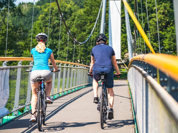 Radfahrer auf dem Chemnitztalradweg
