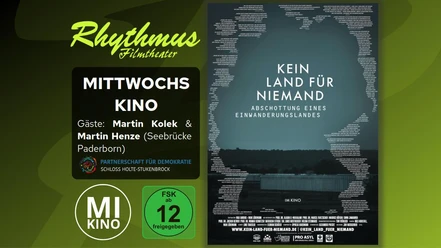 Filmplakat Kein Land für Niemand über Migration und Abschottung, dunkle Landschaft