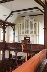 Schweinefleisch-Mendelssohn-Orgel Auferstehungskirche Möckern Blick auf die Schweinefleisch-Mendelssohn-Orgel in der Auferstehungskirche Möckern
