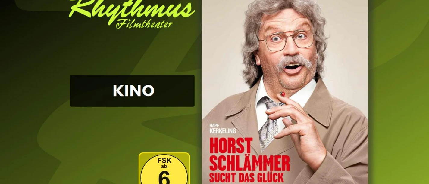 Filmplakat Horst Schlämmer sucht das Glück mit überraschter Figur im Anzug.