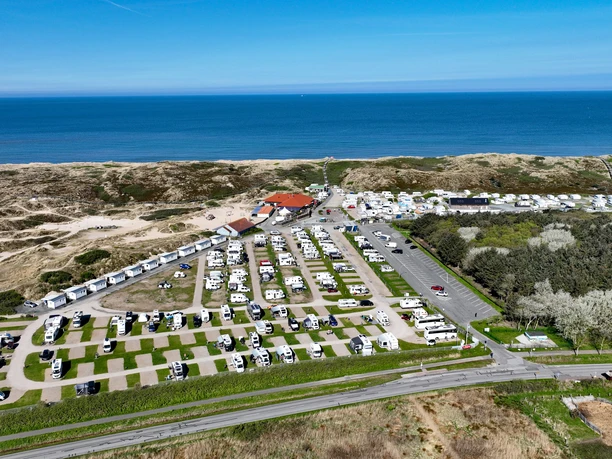 Drohnenaufnahme des Campingplatzes Westerland