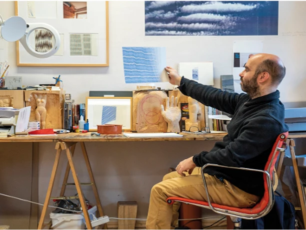 Julius Bockelt im Atelier Goldstein, 2024