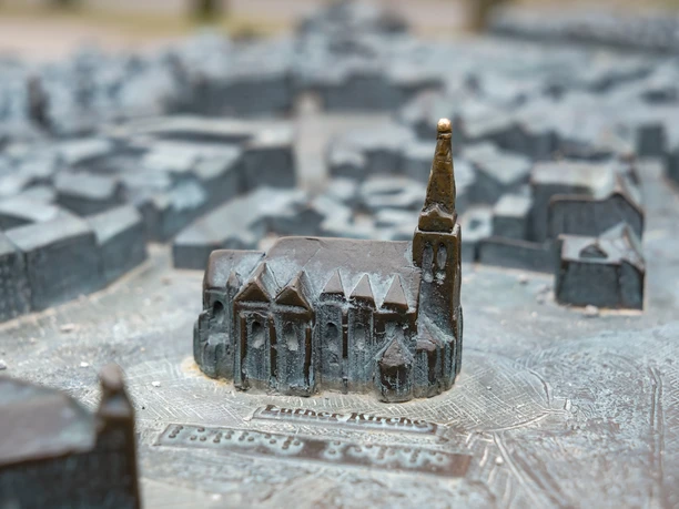 Brozemodell Kassel Das Brozemodell der historischen Stadt von Kassel mit Blick auf die Lutherkirche.