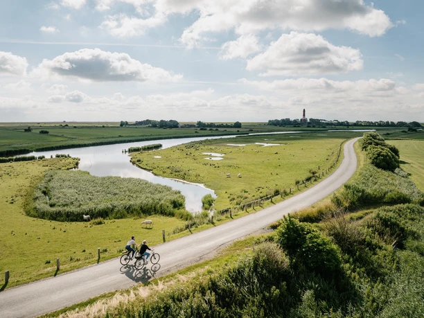 Pellworm_Landschaft mit Leuchtturm (c) LTO Nordseeküste Nordfriesland_Markus Rohrbacher_2024_476