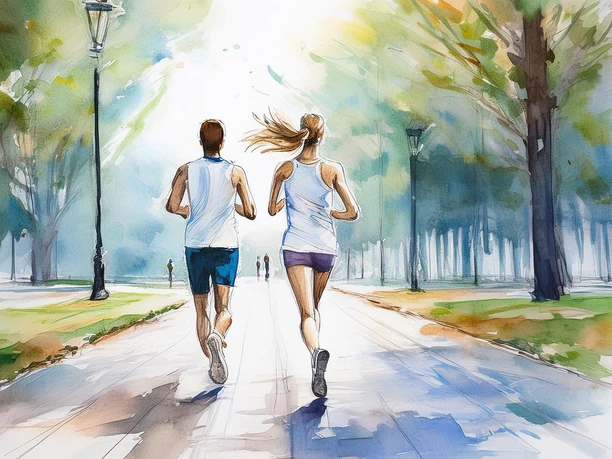 Laufen | Beispielbild Zwei Personen beim Jogging