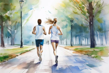 Voorbeeldafbeelding Zwei Personen beim Jogging