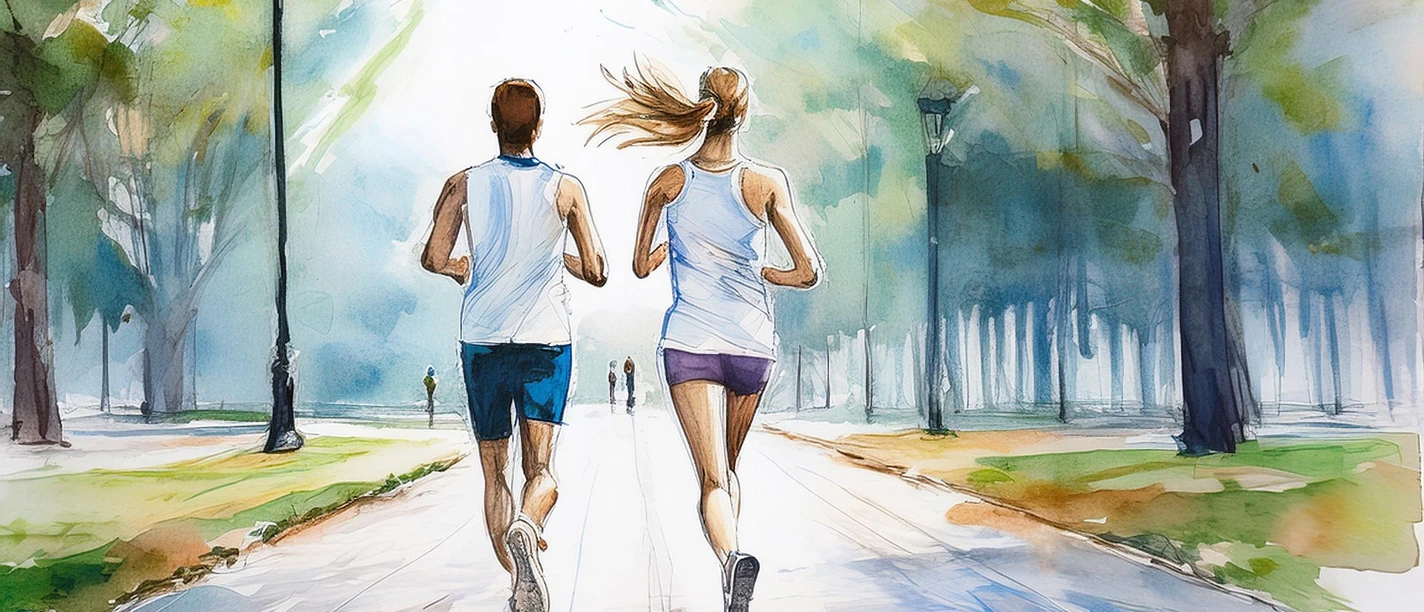 Voorbeeldafbeelding Zwei Personen beim Jogging