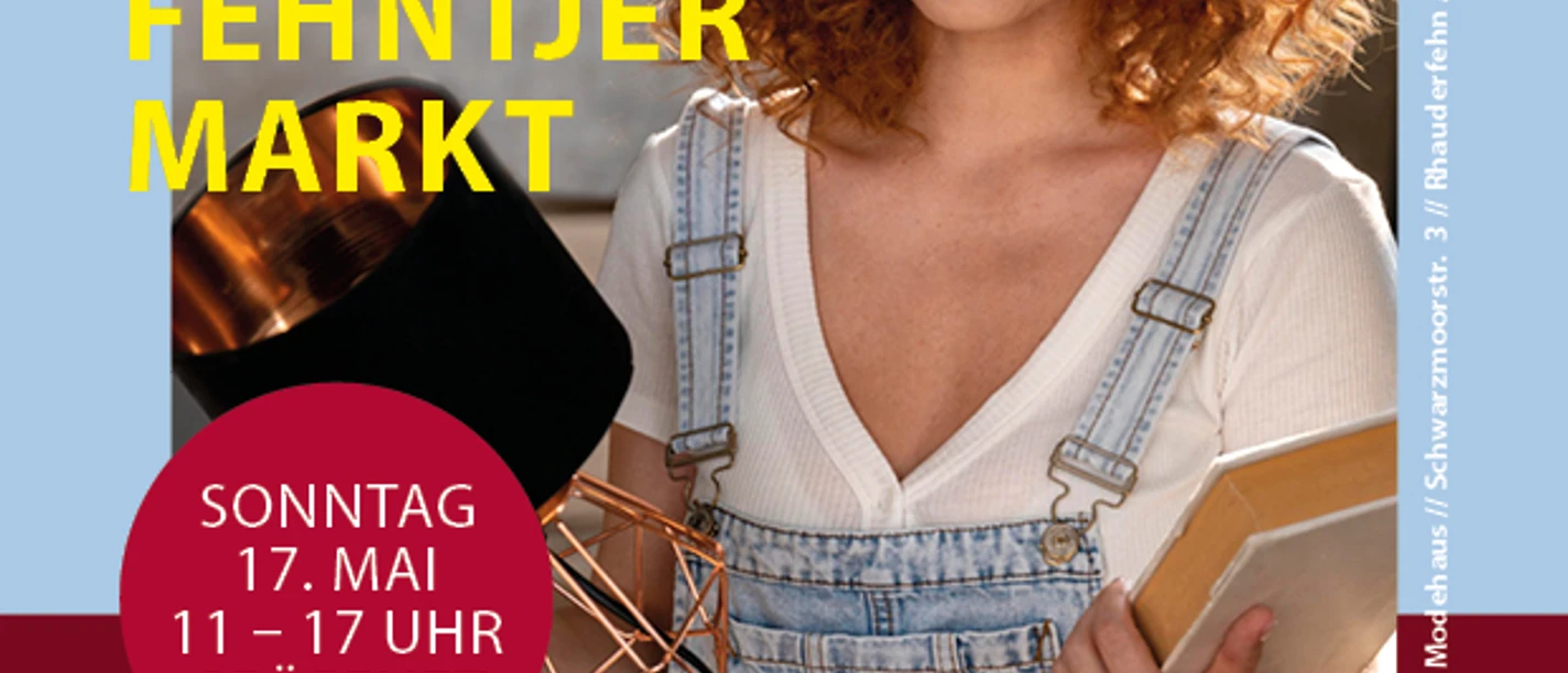 Boeckis_Troedelglueck.jpg Plakat für Böckis Trödelglück mit lächelnder Frau, die eine Lampe und ein Buch hält.