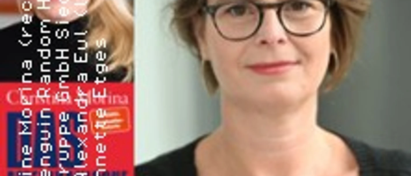 Porträt einer Frau mit Brille neben einem Buchcover mit dem Foto einer weiteren Frau