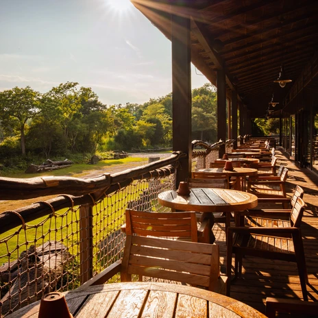 Terrasse der Kiwara Lodge in der Eventlocation Zoo Leipzig | Leipzig Convention Bureau Terrasse der Kiwara Lodge in der Eventlocation Zoo Leipzig – präsentiert vom Leipzig Convention Bureau