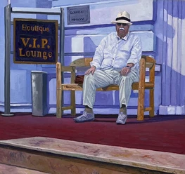 VIP Lounge. Der sympathische Brite Gary Westall hat sich hier augenzwinkernd verewigt.
