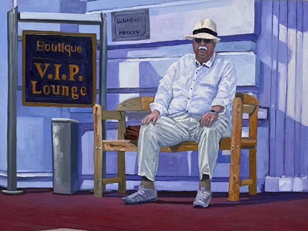 VIP Lounge. Der sympathische Brite Gary Westall hat sich hier augenzwinkernd verewigt.