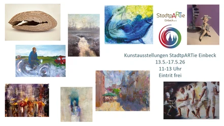 Kunstausstellung StadtpARTie.jpg Plakat zur StadtpARTie Einbeck mit bunter Kunstcollage, die ihr entdecken könnt