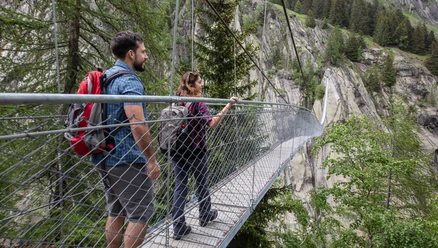 Fiescheralp - Burghütte Fieschertal - Aspi-Titter Hängebrücke - Bellwald