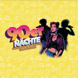 Freilichtbühne Nettelstedt 90er Nächte – Girlgroups, Gameboys und Tamagotchis.jpg Plakat 90er Nächte mit Sängerinnen, Mikrofonen und Retro-Icons wie Gameboy