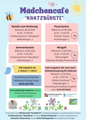 Mädchencafe Kratzbürste.jpg Plakat Aktionen Mädchencafé Kratzbürste in Bad Lauterberg im Mai und Juni