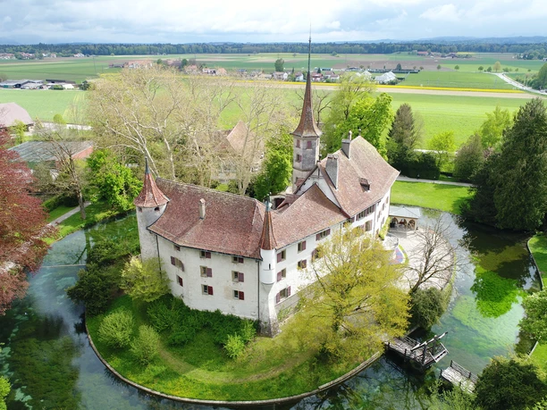 Schloss Landshut inmitten des Schlossweihers