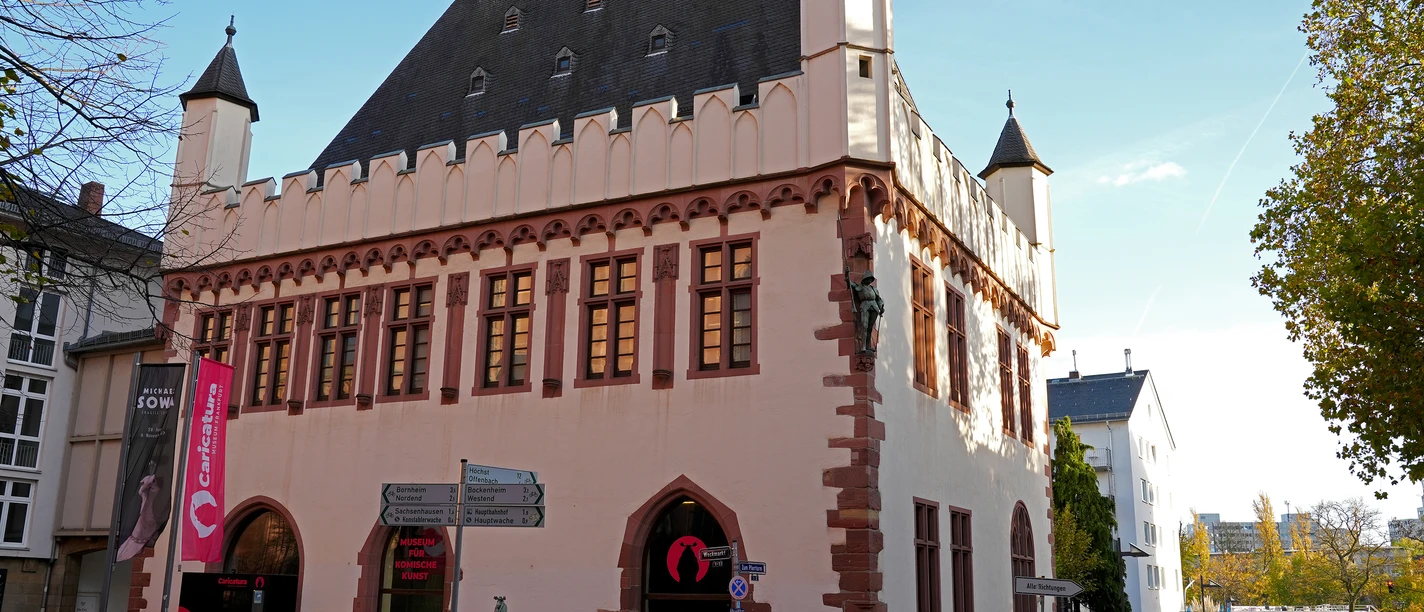 Caricatura Museum Frankfurt - Außenansicht Historisches Gebäude mit Museum für Komische Kunst Frankfurt