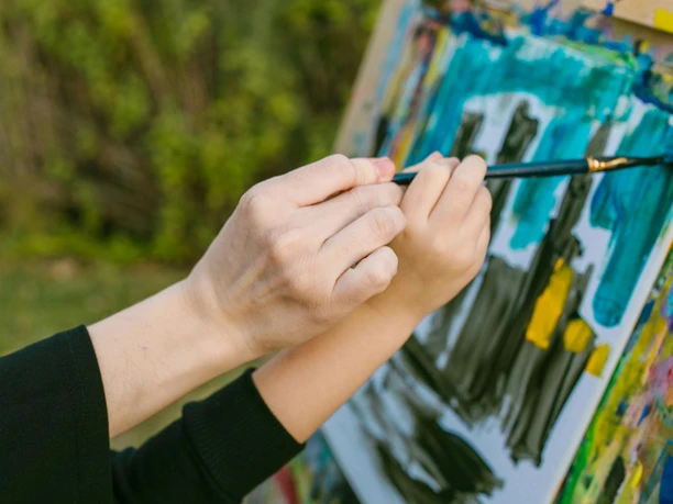 Kurs 01 - Mal-Techniken kennenlernen_LandArt-Kulturwoche Natur & Kunst auf Schloss Benkhausen