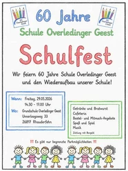 Schulfest.jpg Buntes Plakat zum Schulfest 60 Jahre Schule Overledinger Geest.