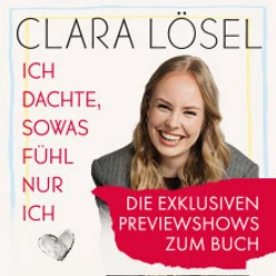Porträt einer lächelnden Frau neben dem Titel und Infos zur Buch-Previewshow