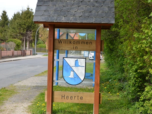 Hinweisschild Ortseinfahrt Salzgitter-Heerte