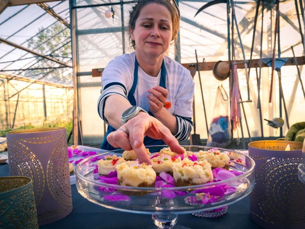 Dinner im Gewächshaus auf Gut Rosengarten