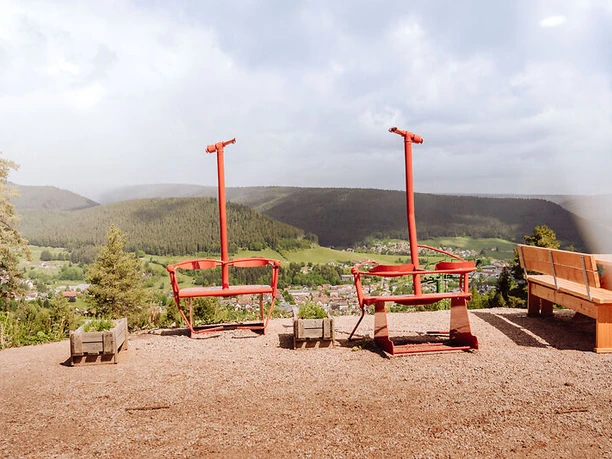 Sitzmöglichkeiten Glasmännle Hütte