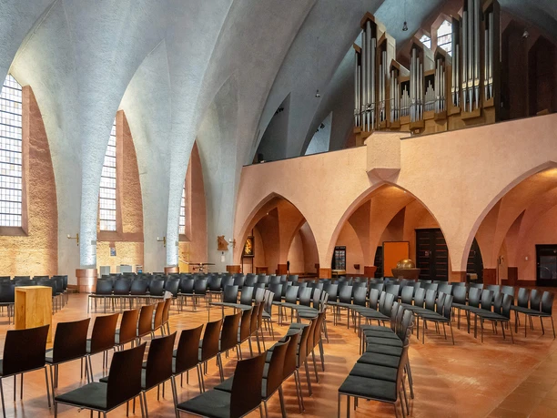 Frankfurt - St Boniface Church Church interior with altar and rows of chairs