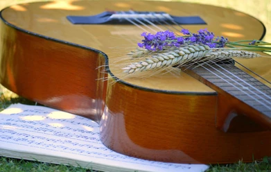 Gitarre und Notenblatt