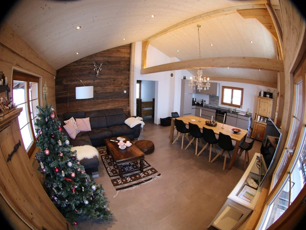 Chalet Bella Alpa Belalp Wohnzimmer