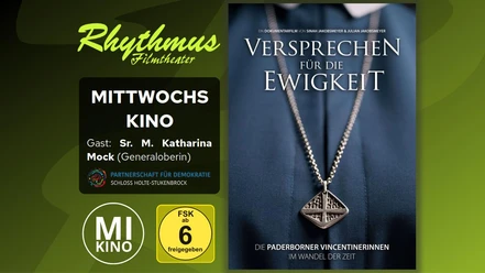 filmplakat-versprechenfuerdieewigkeitdiepaderbornervincentinerinnenimwandelderzeit.jpg Filmplakat Versprechen für die Ewigkeit mit Kreuzanhänger vor Ordenskleid