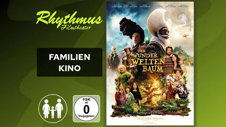 Filmplakat Der Wunderweltenbaum mit magischem Baum und Familienfiguren im Fantasiereich