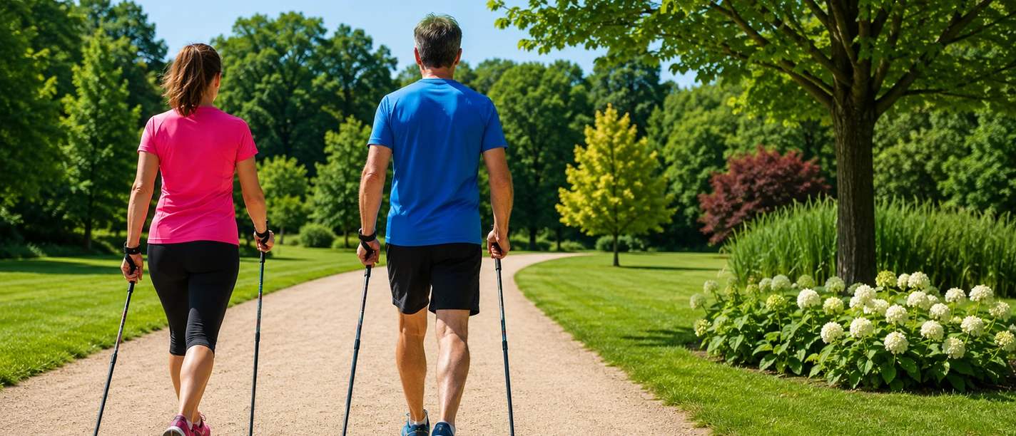 Nordic Walking | Beispielbild, KI-genieriert Nordic Walking im Paderborner Land