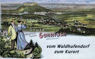 Altes Bild Gohrisch man sieht eine alte Ansichtskarte von Gohrisch