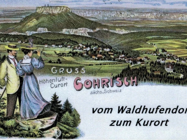 Altes Bild Gohrisch man sieht eine alte Ansichtskarte von Gohrisch