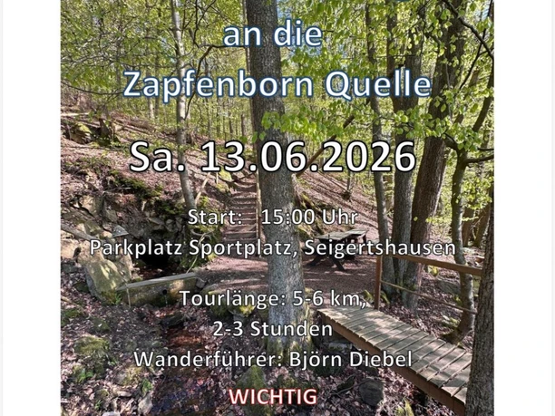 Wanderung an die Zapfenborn Quelle