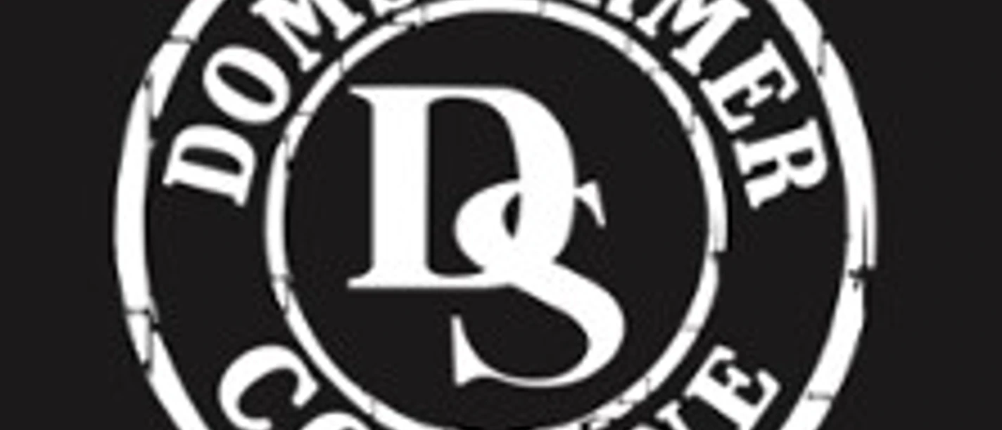 Rundes schwarzes Logo mit weißen Buchstaben DS und umlaufendem Schriftzug Domstürmer Cologne