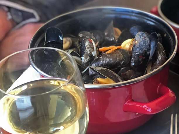 Muscheltopf im Bistro Sylter Muscheln