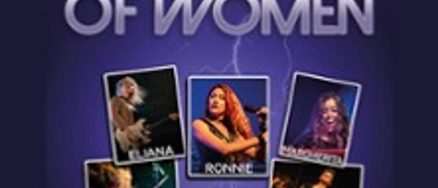 Poster mit Bandtitel Strange Kind of Women und fünf Musikerinnenfotos mit Namen