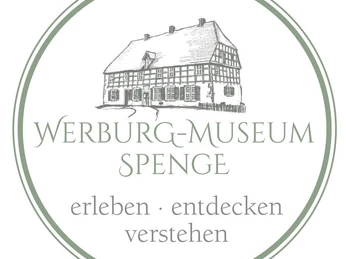 Logo Museum Werburg Spenge Werburg-Museum Spenge Logo mit Darstellung eines historischen Fachwerkhauses im Zentrum des Designs.