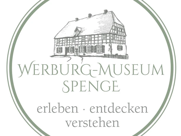 Logo Museum Werburg Spenge Werburg-Museum Spenge Logo mit Darstellung eines historischen Fachwerkhauses im Zentrum des Designs.