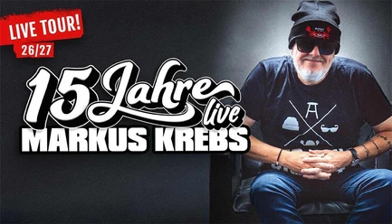 15 Jahre Markus Krebs - Foto © JP Fotografie Auf dem Bild ist das Plakat der Veranstaltung abgebildet.