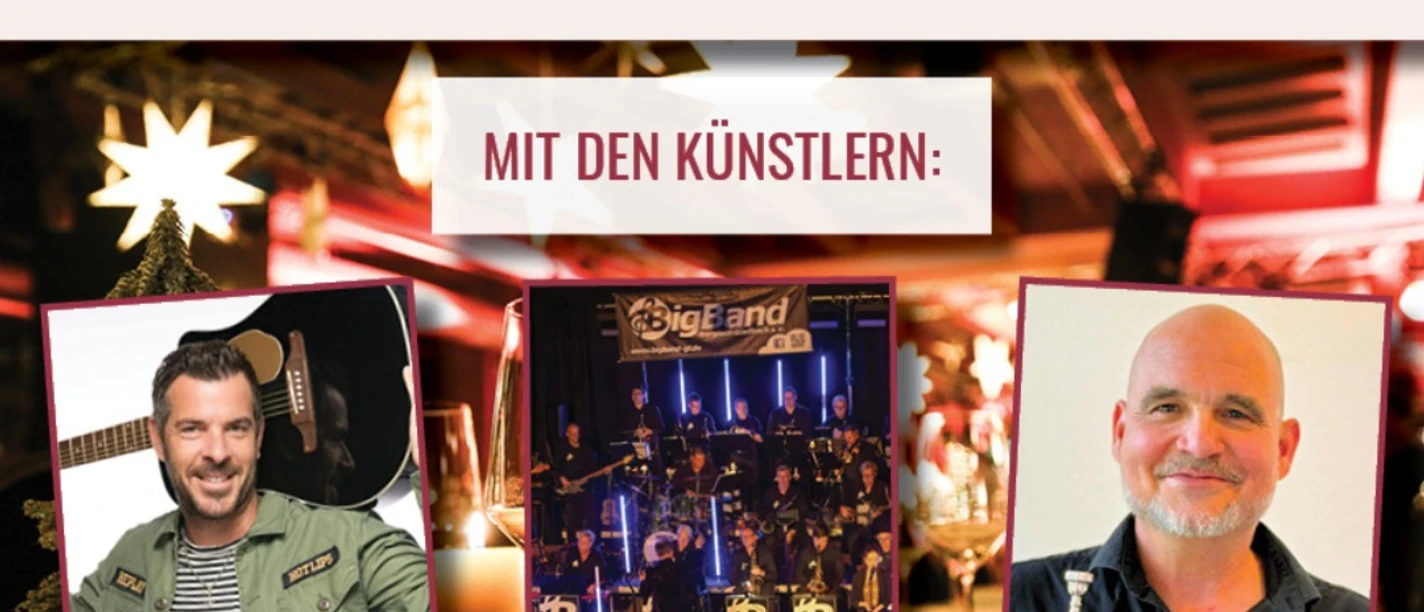 Kölsche Weihnachts-Dinner-Show Werbeposter zur Kölschen Weihnachts-Dinner-Show mit Eventdaten und Künstlerfotos.