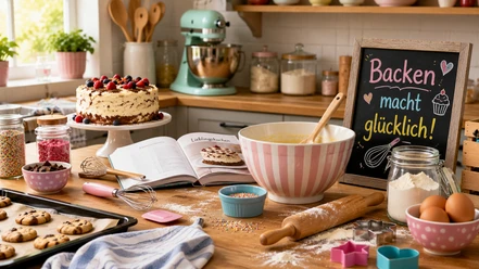 Backen | Beispielbild, KI-generiert Kuchen backen