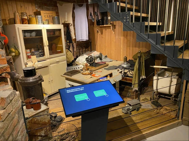 Museum room with reconstructed living quarters