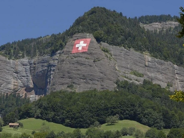 Drapeau suisse sur le